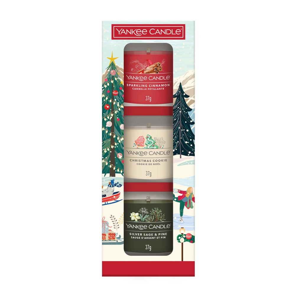 Yankee Candle 3 Filled Votive Candle Christmas Classics Gift Set Extra Image 1
